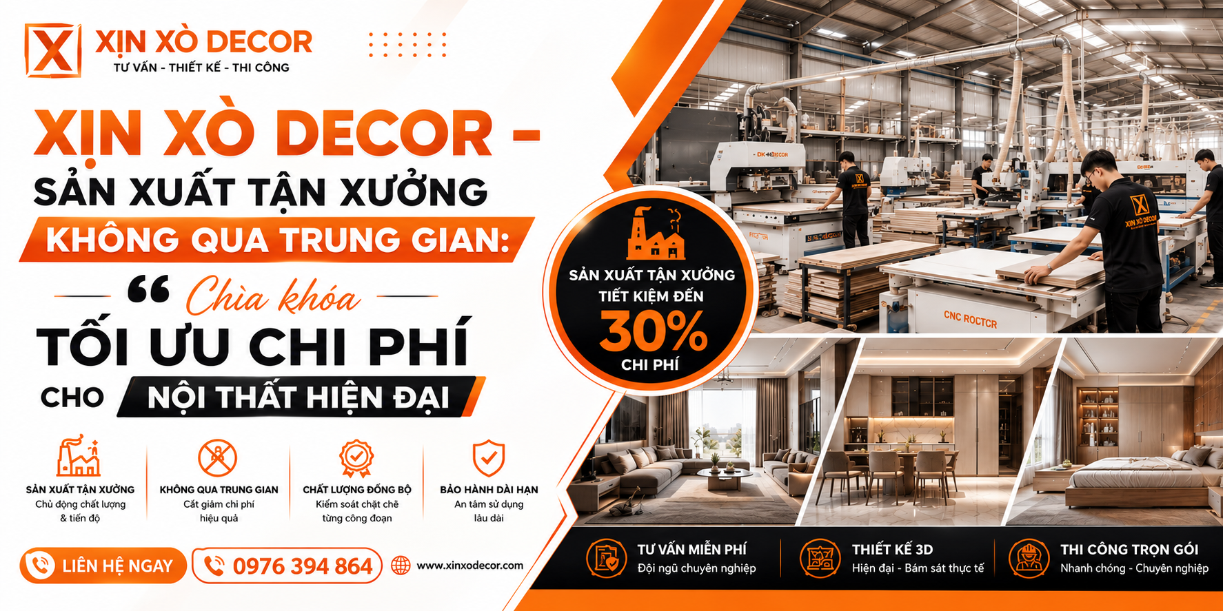 Xịn Xò Decor – Sản Xuất Tận Xưởng Không Qua Trung Gian: Chìa Khóa Tối Ưu Chi Phí Cho Nội Thất Hiện Đại